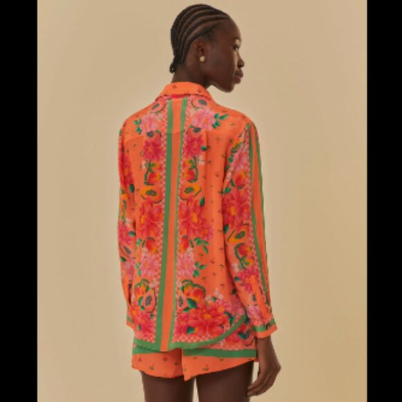 Brand New Farm Rio Fruit Garden Long-Sleeve Buttondown Shirt - Picture 12 of 16